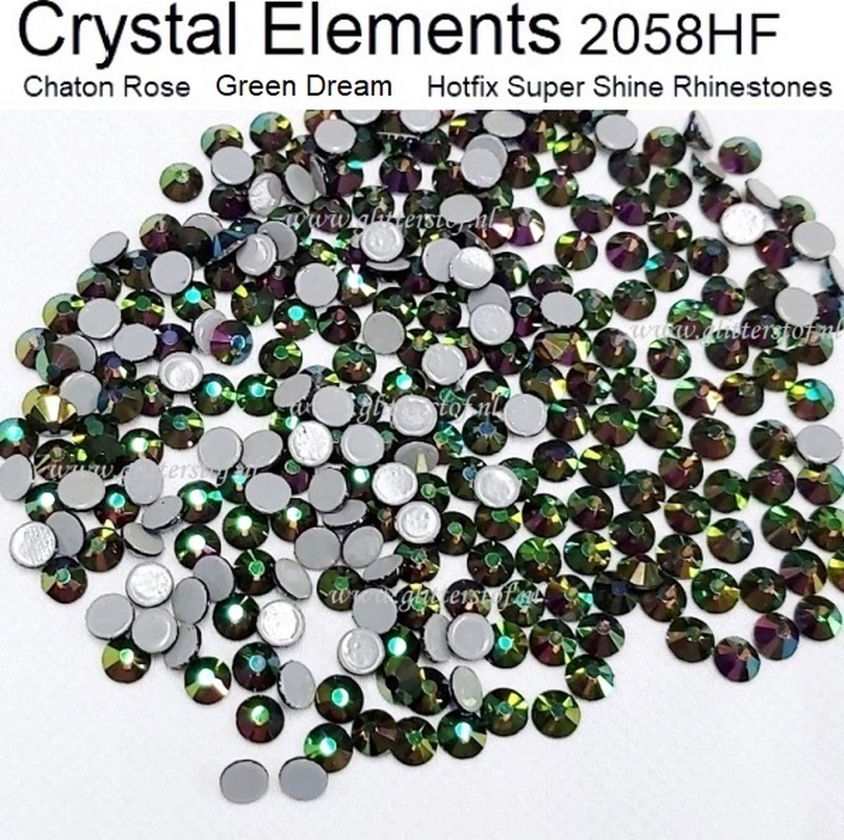 Strass steentjes | Green Dream | SS16 (3,80-4,00mm) 1440st (10 Gross) | Crystal Elements Super kwaliteit 2058HF | Rhinestones Hotfix Flatback | Glitter steentjes